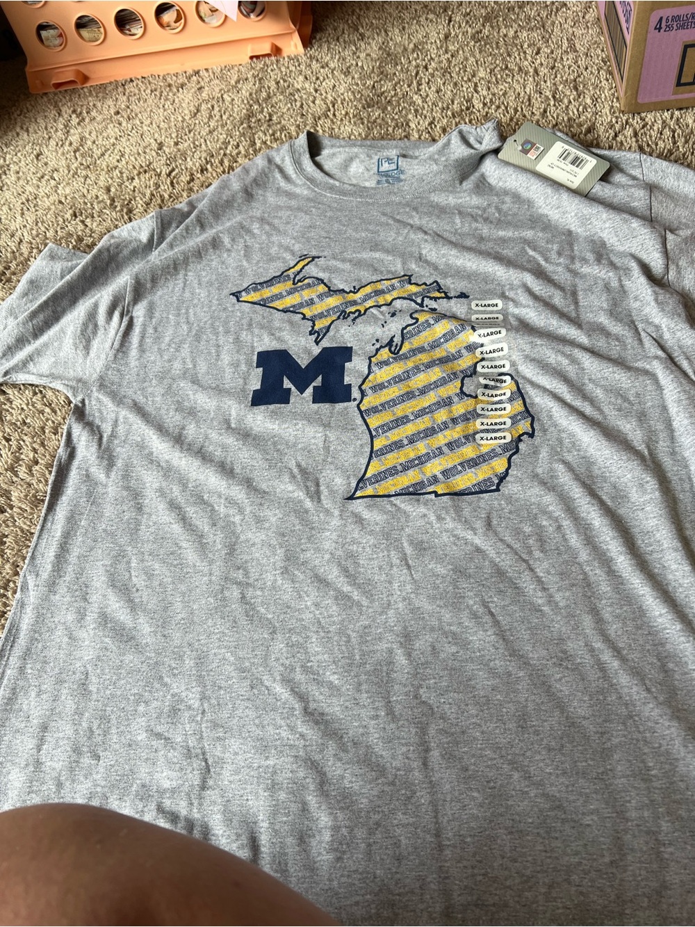 Pro Edge Gray University Graphic Short-Sleeve Tee with Maize-Blue Accent